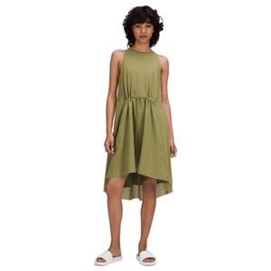 Lululemon Mesh Overlay High-Neck Dress Bronze Green Size 8 GUV